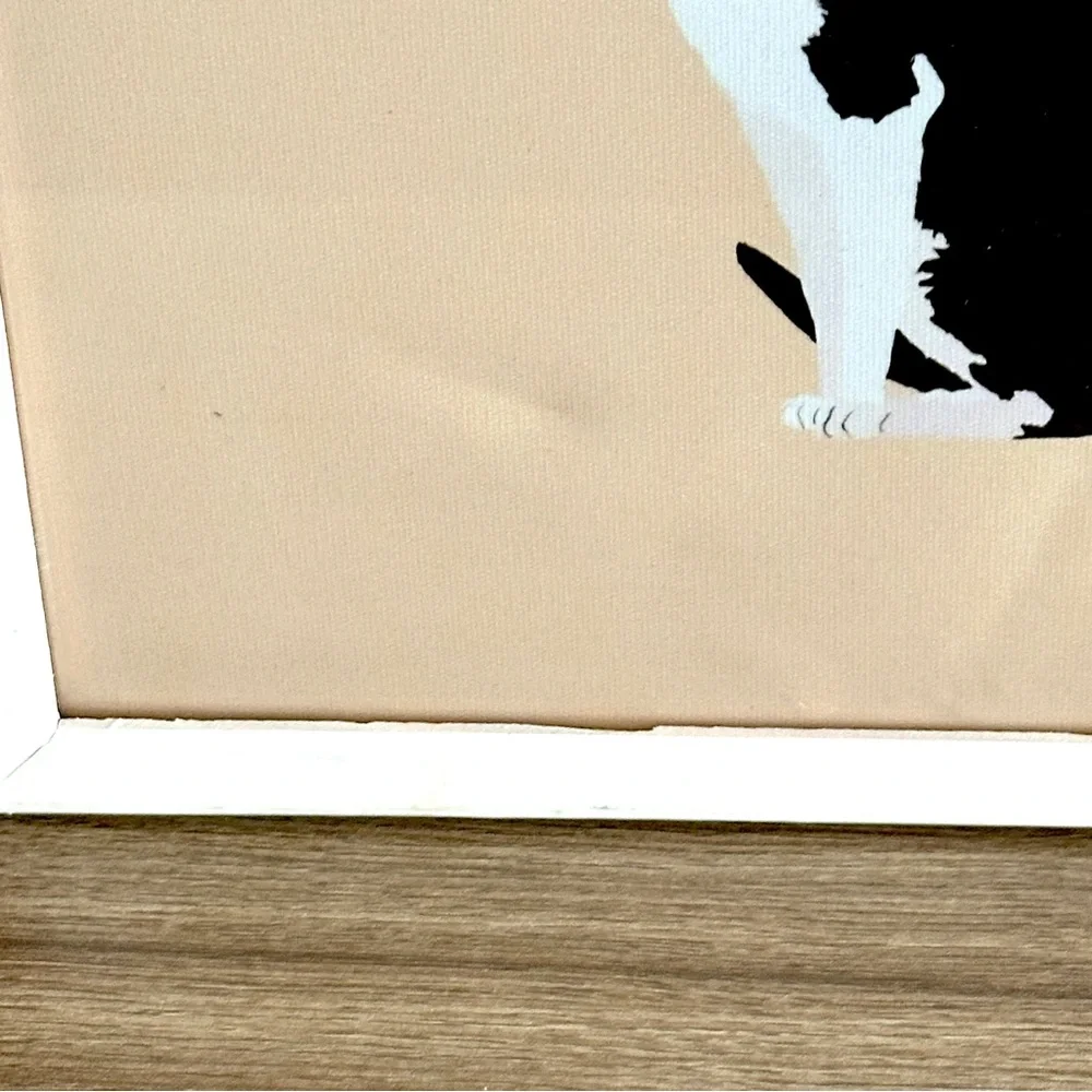 Sphinx Cat Hairless Cornish Rex Quirky Art White Framed Wall Art Canvas Print